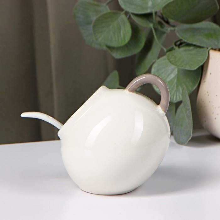 Сахарница с ложкой Доляна «Зайка», 200 мл, цвет белый Сахарница с ложкой Доляна «Зайка», 200 мл, цвет белый