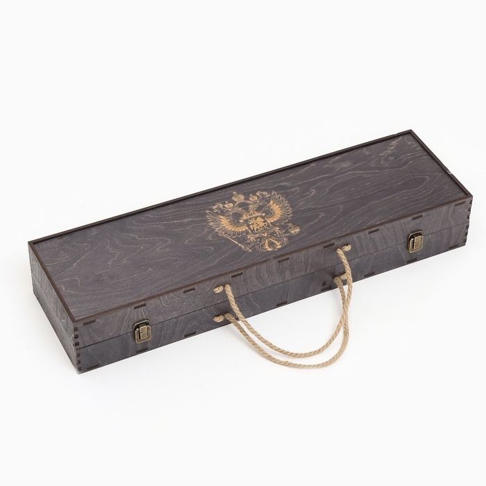 Набор с шампурами подарочный  Набор с шампурами подарочный "Герб" с топором, в кейсе