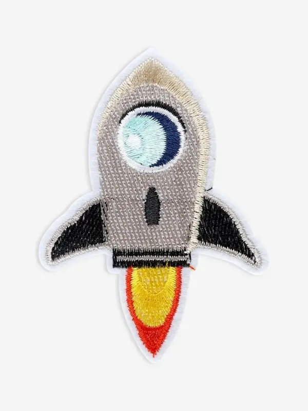 Термоаппликация «Ракета», 8.5×6 см, серая Термоаппликация «Ракета», 8.5×6 см, серая