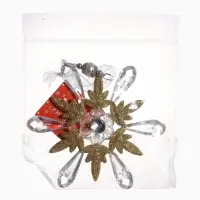Ёлочная игрушка &laquo;Зимнее волшебство. Снежинки лучистые&raquo;, 14&times;14 см, прозрачно-золотой, МИКС