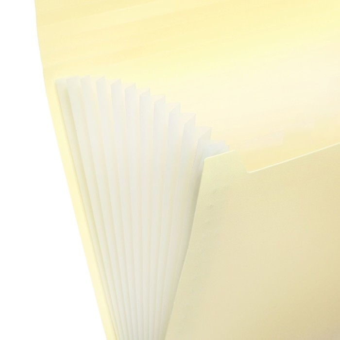 Папка картотека А4, Calligrata Папка картотека А4, Calligrata "Акварель", 13 отделений, пластиковая, 700 мкм, ванильная, резинка чёрная