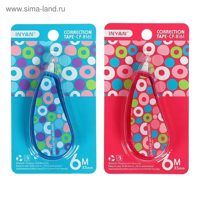 Корректор-лента 6 м &times; 5 мм, с рисунком, на блистере, МИКС