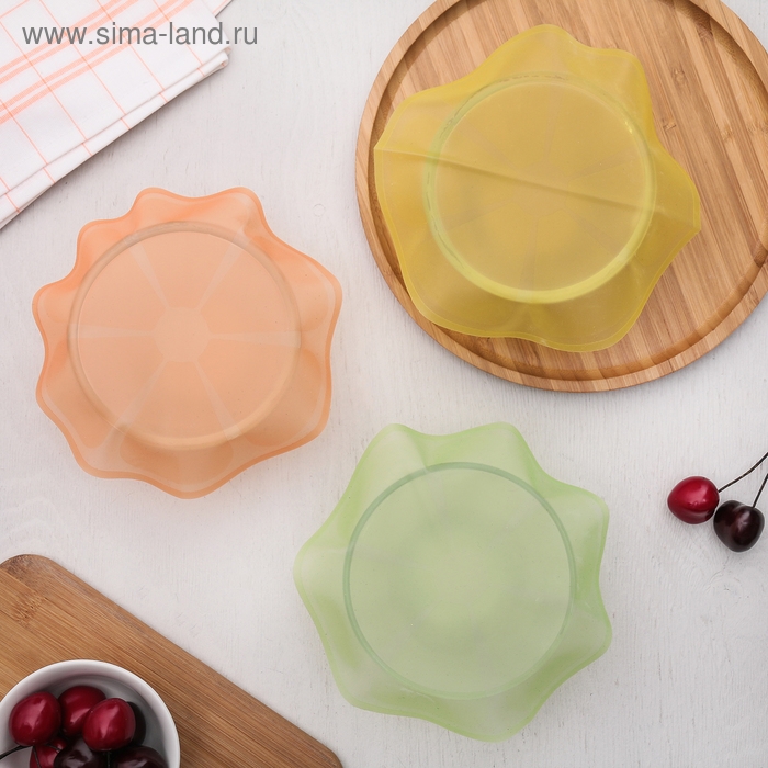 Крышка силиконовая для хранения продуктов «Цитрус», d=18 см, цвет МИКС Крышка силиконовая для хранения продуктов «Цитрус», d=18 см, цвет МИКС