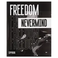 Тетрадь 48 листов в клетку, Calligrata Black and white, обложка мелованная бумага, серые листы, МИКС