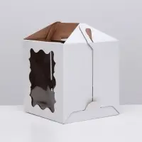 Коробка под торт, кондитерская упаковка, ПВХ окно, 20&times;20&times;22 см