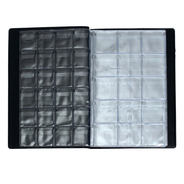 Альбом для монет 125 х 185 мм Calligrata  Альбом для монет 125 х 185 мм Calligrata "Комби" на 120 монет, 8 листов, обложка ПВХ, синий