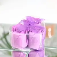 Мыльные розы, фиолетовые, набор 3 шт., в коробке