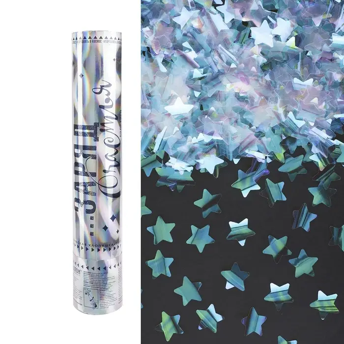 Хлопушка пневматическая Хлопушка пневматическая "Заряд Счастья!", звезды фольга, хамелеон (12/30 см)
