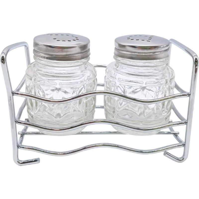 Набор для специй 2пр.(соль,перец) нерж, подст. ВОЛНА , кт107