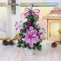 Искусственная ёлка настольная &laquo;Зимнее волшебство. Зимний лес&raquo; 27 см, ветки ПВХ отгибаются, сиреневая