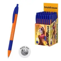 Ручка шариковая автоматическая ErichKrause U-209 Orange Matic&Grip 1.0, Ultra Glide Technology, чернила синие