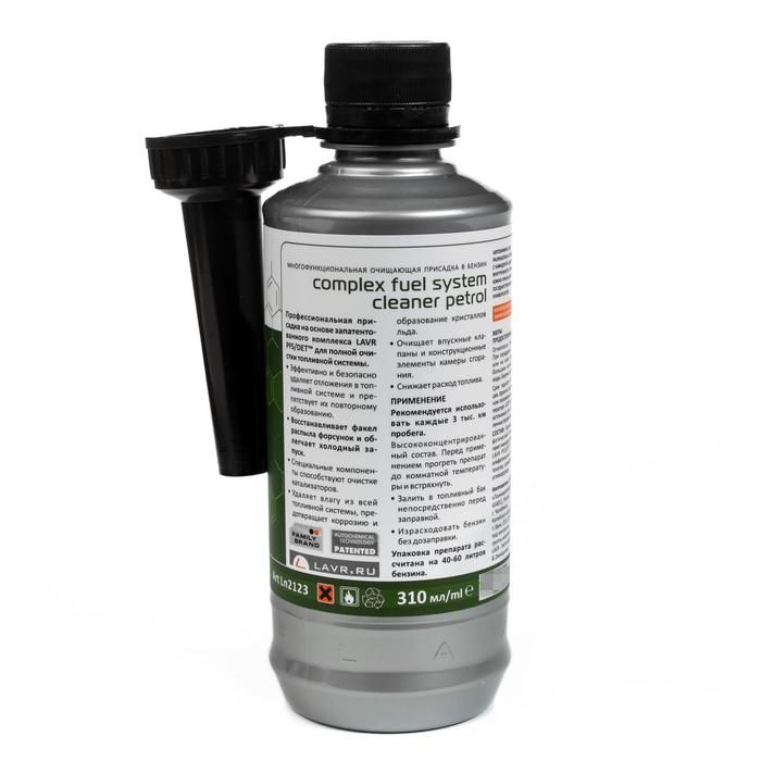 Очиститель топливной системы бензиновых двигателей LAVR, на 40-60 л, 310 мл, Ln2123 Очиститель топливной системы бензиновых двигателей LAVR, на 40-60 л, 310 мл, Ln2123
