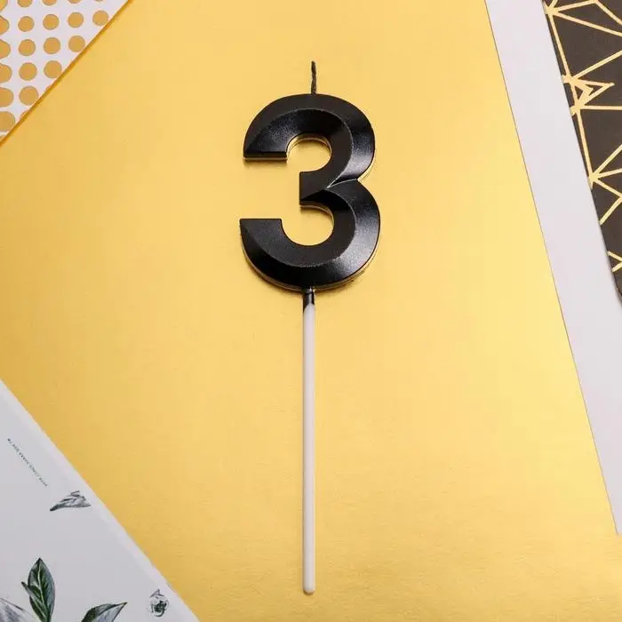 Свеча для торта, цифра &laquo;3&raquo;, 11,5 х 2,3 см