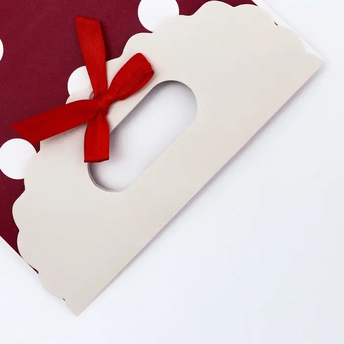 Подарочная коробка - пакет, упаковка с вырубной ручкой, «Горох», 14×6×21 см Подарочная коробка - пакет, упаковка с вырубной ручкой, «Горох», 14×6×21 см