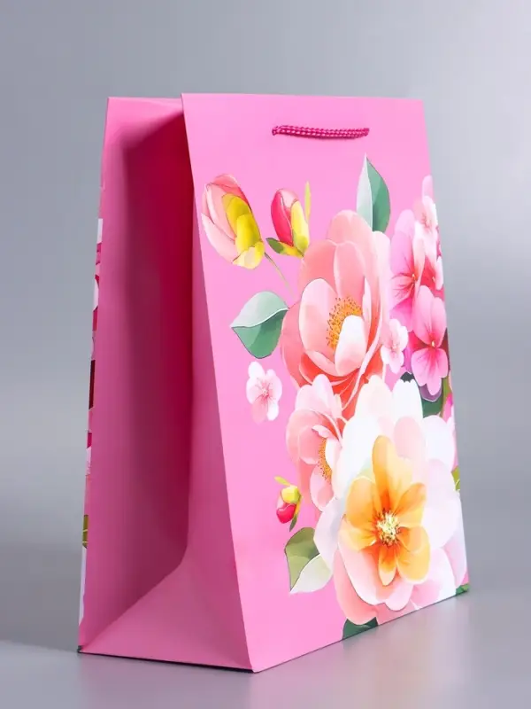 Пакет подарочный ламинированный &laquo;Счастья и радости&raquo;, 26&times;12&times;32 см