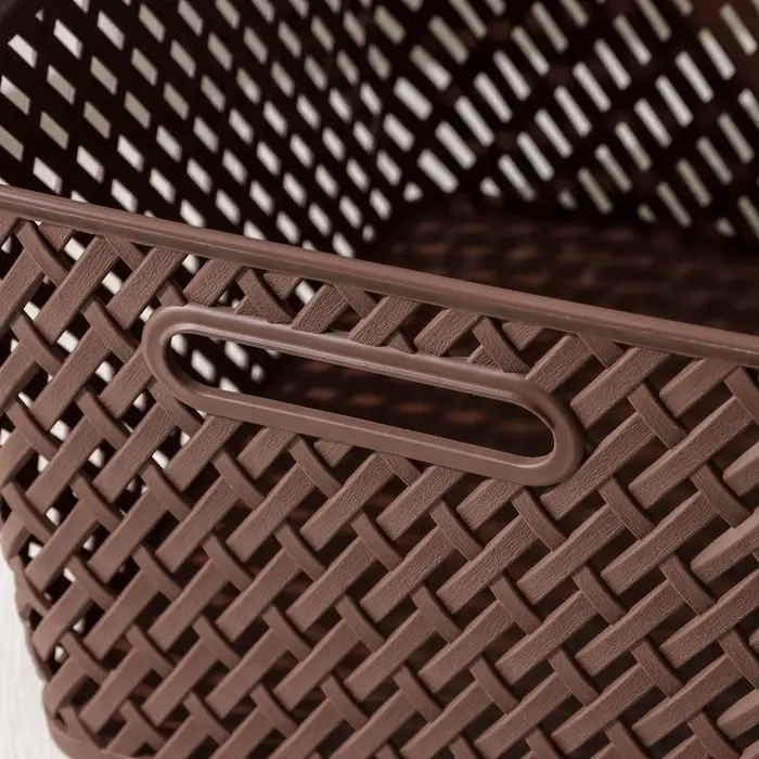 Корзина для хранения &laquo;Плетёнка&raquo;, 34.5&times;30&times;22.5 см, коричневая