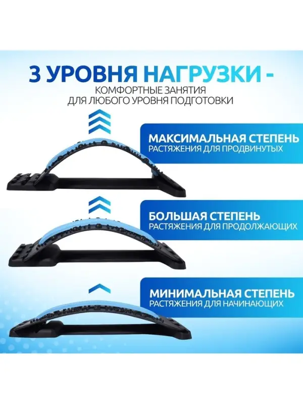 Массажёр для спины, трёхуровневый, с магнитом, 36&times;23 см, МИКС