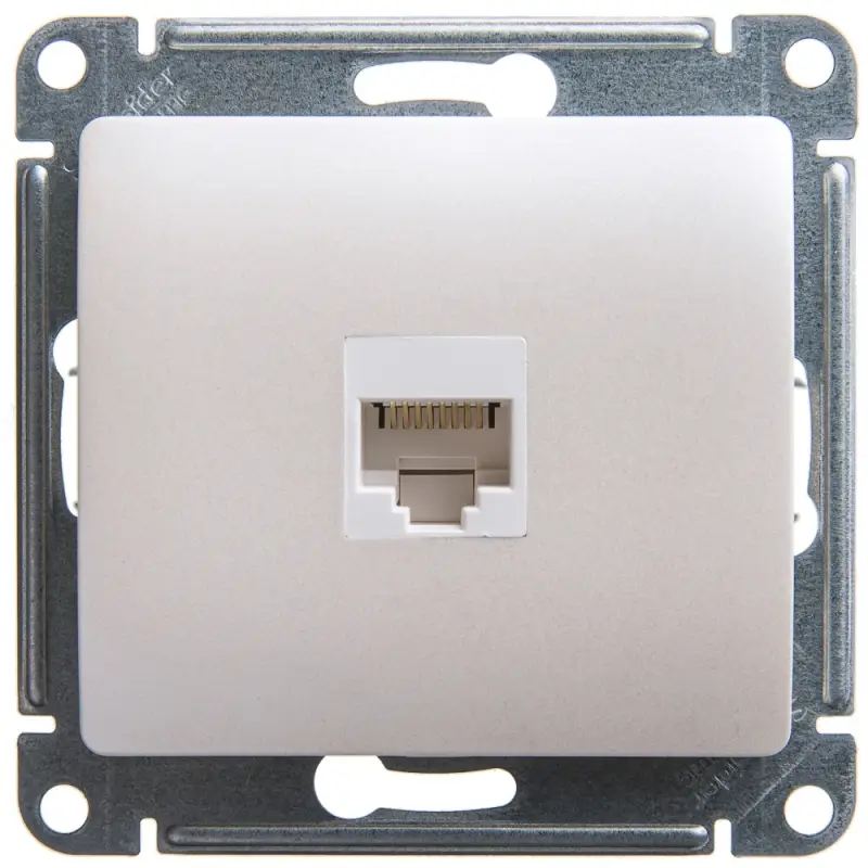 GLOSSA Розетка компьютерная RJ45 категория 5E перламутр в рамку