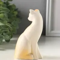 Фигурка гипс &laquo;Кошечка геометрия&raquo;, 10.5 см, белая с позолотой