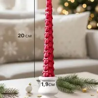Набор свечей новогодних &laquo;Ель&raquo;, 1.9&times;1.9&times;20 см, 2 шт., красный металлик