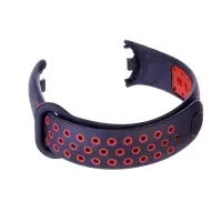 Ремешок для фитнес-браслета Mi Band 8/9 Luazon, с перфорацией, чёрный, красный