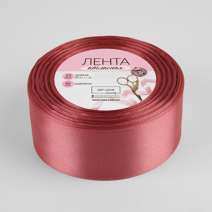 Лента атласная, 40 мм × 23 ± 1 м, цвет розовый антик №102 Лента атласная, 40 мм × 23 ± 1 м, цвет розовый антик №102