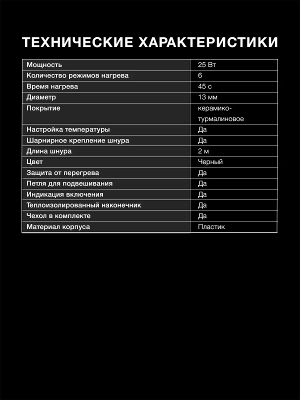Щипцы H-HS1415 25Вт черный макс.темп. 200С
