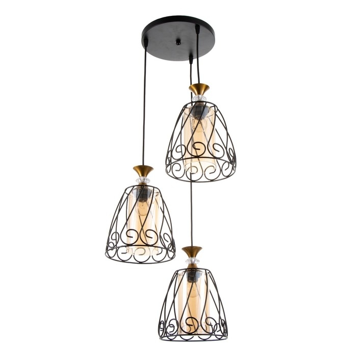 Светильник BayerLux Светильник BayerLux "Кронос" 3хE27 40Вт черный 32х32х100 см