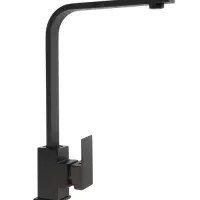 Смеситель для кухни ZEIN ZF1, квадратный, картридж 35 мм, нержавеющая сталь, черный