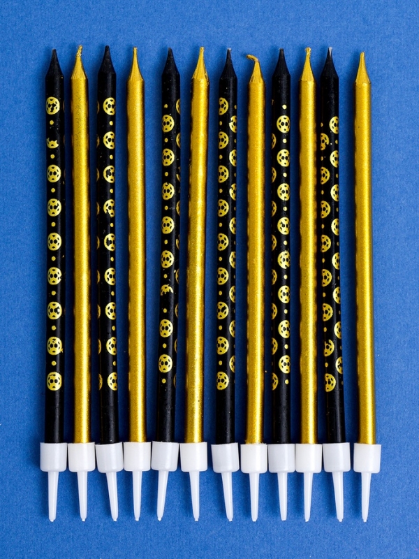 Набор свечей для торта Набор свечей для торта "Дискотека", 12 шт, золотой и черный