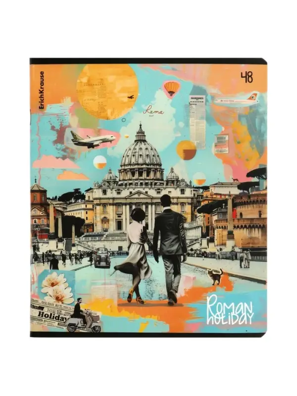 Тетрадь 48 листов в клетку, ErichKrause Roman Holiday, 60 г/м&sup2;, МИКС