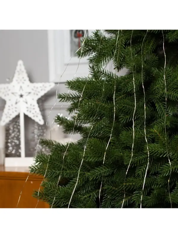 Гирлянда &laquo;Конский хвост&raquo; 8 нитей по 2 м, IP20, серебристая нить, 160 LED, свечение тёплое белое, USB