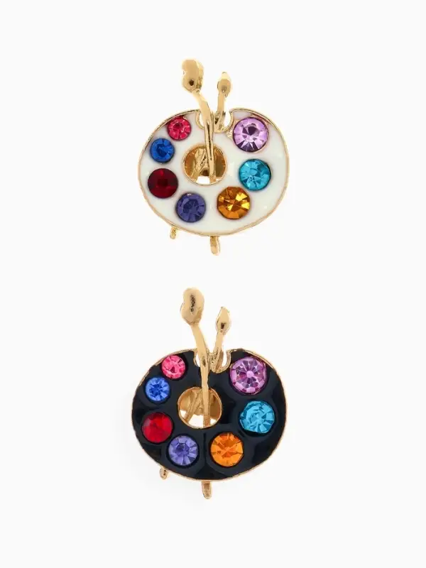 Брошь &laquo;Палитра с кисточками&raquo;, размер МИКС, МИКС в золоте