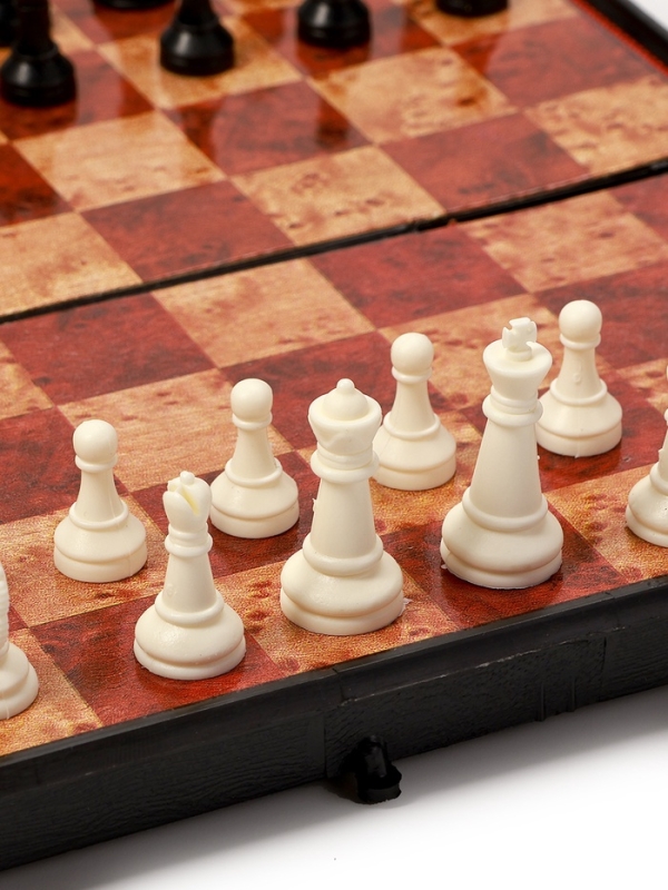 Шахматы 19 х 19 см, король h-3.3 см, d-1.5 см, доска и фигуры пластик Шахматы 19 х 19 см, король h-3.3 см, d-1.5 см, доска и фигуры пластик