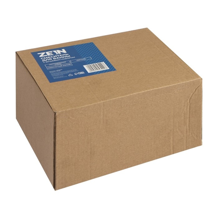 Смеситель для ванны ZEIN Z3491, изогнутый излив, душевой набор, нержавеющая сталь, черный Смеситель для ванны ZEIN Z3491, изогнутый излив, душевой набор, нержавеющая сталь, черный