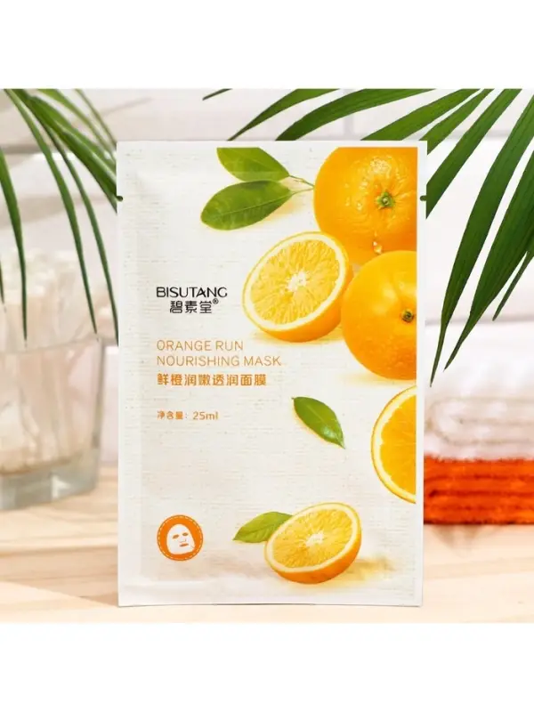 Маска тканевая для лица с экстрактом апельсина, тонизирование и смягчение кожи