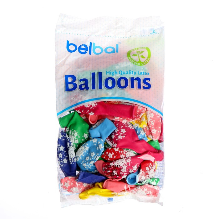 Шар латексный 12 Шар латексный 12" «Поздравляем! Звёзды», пастель, набор 50 шт., цвета МИКС