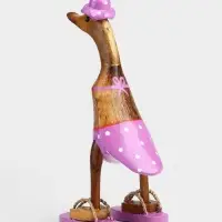 Сувенир &laquo;Утка в лиловом купальнике и сланцах&raquo;, 13&times;9&times;25 см, дерево