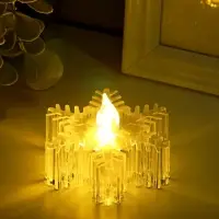 Светодиодная свеча LED RISALUX «Снежинка» 3хLR1130 прозрачный 7х7х4,5 см