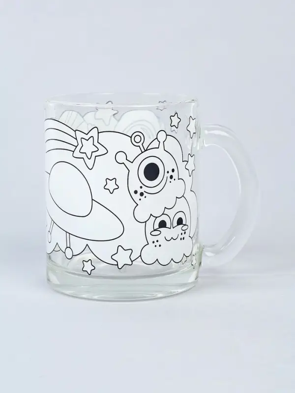 Кружка для росписи  + игрушка  "Космос" (краска в наборе)