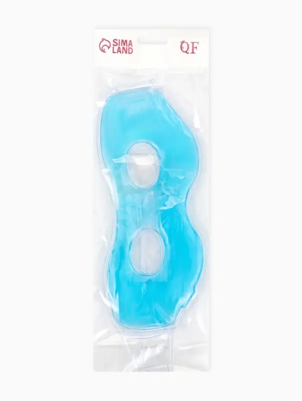 Маска для лица гидрогелевая, охлаждающая/согревающая, 23&times;10&times;0.5 см, синяя