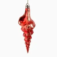 Ёлочные игрушки набор 3 шт. &laquo;Серпантин. Ракушка элит&raquo;, 11&times;4 см, красные