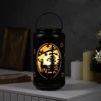 Светодиодная фигура &laquo;Олень в лесу&raquo;, 12.3&times;23 см, 1 LED, от батареек АААх3, свечение тёплое белое