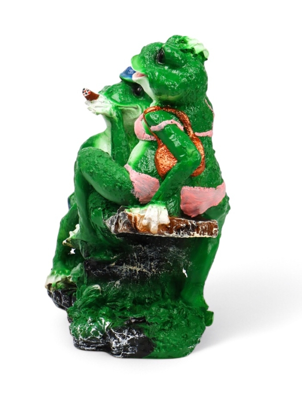 Садовая фигура из полистоуна «Лягушки на качелях», 37×17×38 см