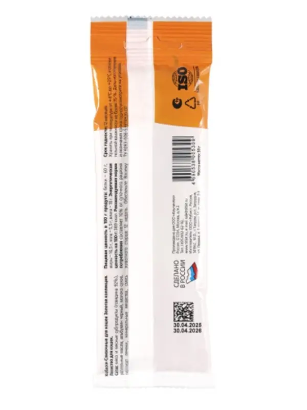 Колбаски Сливочные для кошек Золотая коллекция 30 г Колбаски Сливочные для кошек Золотая коллекция 30 г