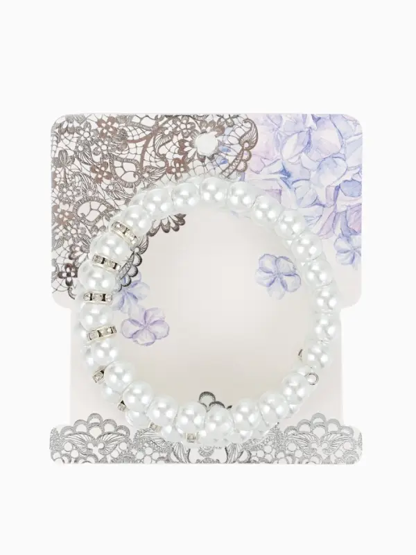 Браслет-пружинка &laquo;Жемчужинка морская&raquo;, 3 ряда, белый в серебре, L=7 см