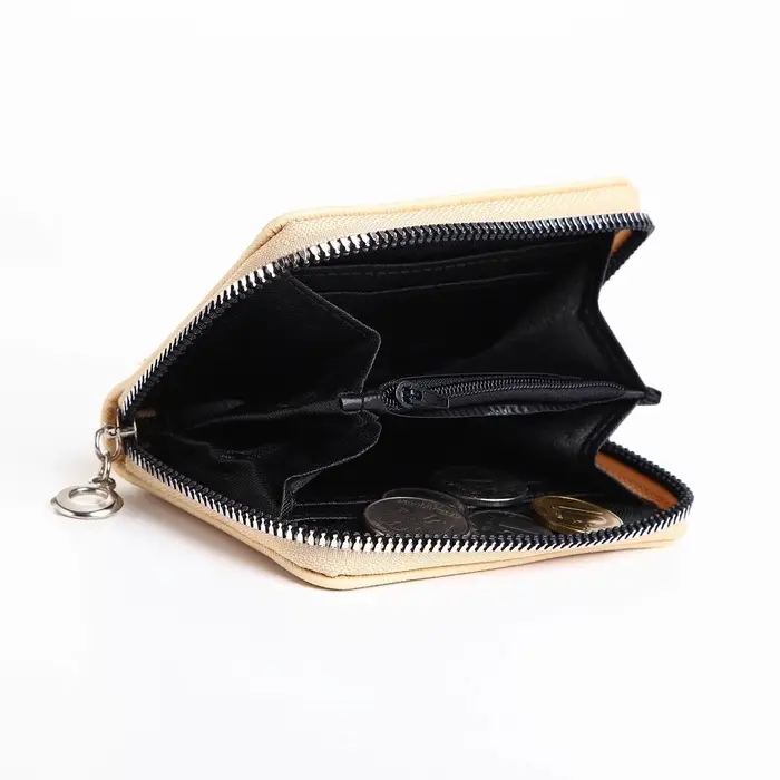 Кошелёк на молнии &laquo;Фея земли&raquo;, отдел для карт, для монет, бежевый