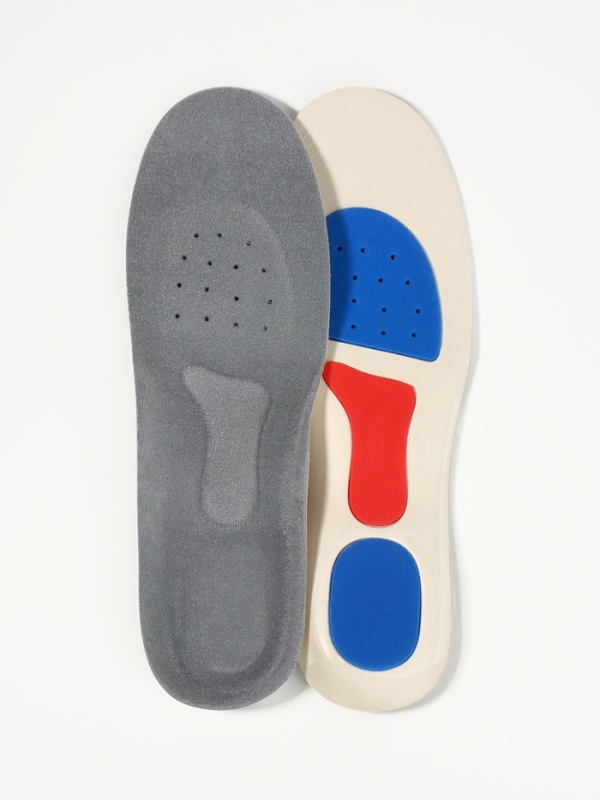 Стельки для обуви, спортивные, универсальные, амортизирующие, дышащие, р-р RU до 47 (р-р Пр-ля до 46), 29,5 см, пара, цвет серый Стельки для обуви, спортивные, универсальные, амортизирующие, дышащие, р-р RU до 47 (р-р Пр-ля до 46), 29,5 см, пара, цвет серый