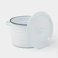 Кастрюля эмалированная, 8 л, d=25.5 см, с крышкой, без деколи, белая