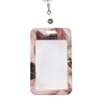 Бейдж - карман вертикальный внешний 110&times;68 мм, внутренний размер 85&times;54 мм, рулетка-карабин 60 см, пластиковый &laquo;Котик&raquo;